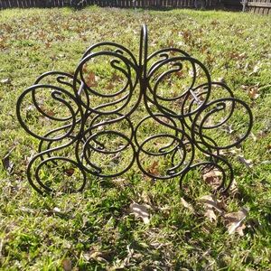 Stylish Black Metal Wine Bottle Holder